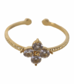 Anillo Ajustable Floral de Circonita - Imagen 3