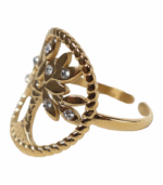 Anillo Árbol de la Vida Dorado con Cristales - Imagen 2