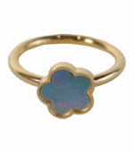 Anillo Flor Nácar Azul Tornasol - Imagen 3