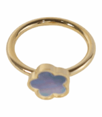 Anillo Flor Nácar Azul Tornasol - Imagen 4