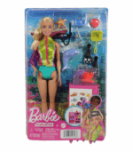 Muñeca Barbie de traje de neopreno con aletas