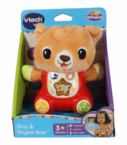 Juguete VTech Baby Oso Sing & Rhyme musical bilingüe para bebés de 3 meses en adelante. Desarrollo de lenguaje y motor.