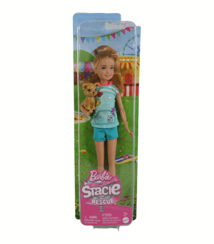 Set de muñeca Stacie de Mattel con temática de rescate y figura de perrito