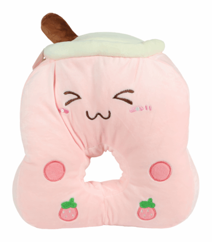 Almohada de peluche rosa Bubba Tea de Fresa