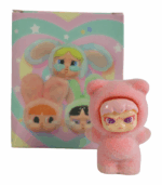 Figura de juguete de diseño rosa flocada con textura aterciopelada