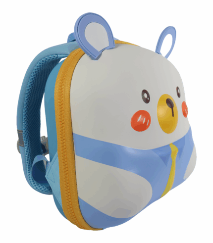 con diseño de rostro de oso de dibujos animados llevando una corbata amarilla.