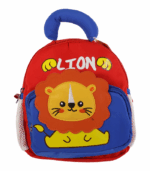 Mochila de tela para niños pequeños de color rojo y azul