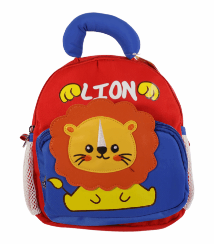Mochila de tela para niños pequeños de color rojo y azul