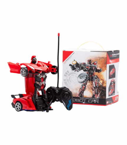 Coche robot transformable de color rojo