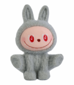 Figura Labubu Pop Mart Gris Flocked - Imagen 5