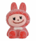 Figura Coleccionable Labubu Conejo Flocked Rosa - Imagen 6