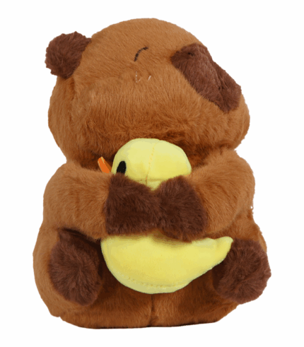 Peluche de capybara marrón oscuro y claro