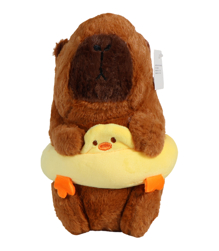 Peluche de capybara de cuerpo completo y color marrón oscuro