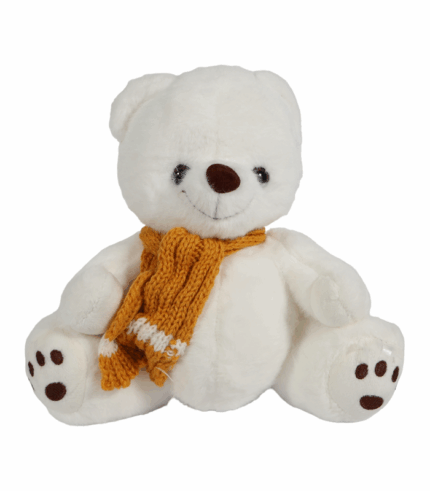 Fotografía en estudio de un osito de peluche de color blanco