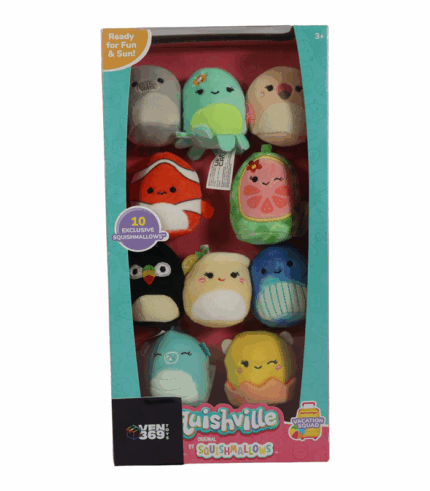 Set coleccionable de 10 mini Squishmallows Squishville Vacation Squad