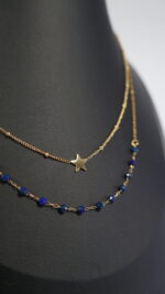 Cadena doble con perlas de Lapislazuli - Imagen 2